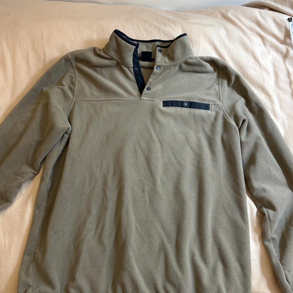 Olive snap fleece